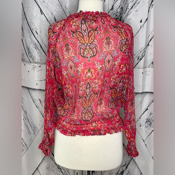 SUNRISE The Kooples Summer Blossom Red Tie Neck - Picture 2 of 6